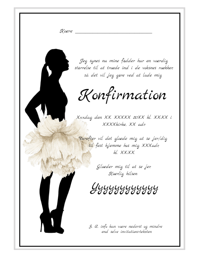 Invitation til konfirmation