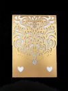 Elegant delux invitation bryllup nr 1 - Guld - uden print