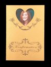 Elegant deluxe invitation konfirmation - hjerte billede - uden print