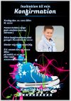 Invitation til konfirmation - Foldet A5 - Dreng - design nr 6