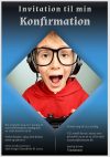 Invitation til konfirmation - Foldet A5 - Dreng - design nr 7