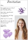 Invitation til konfirmation - Foldet A5 - Pige - design nr 1