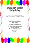 Invitation til fødselsdag - Lamineret  - Design nr 10 - Pige