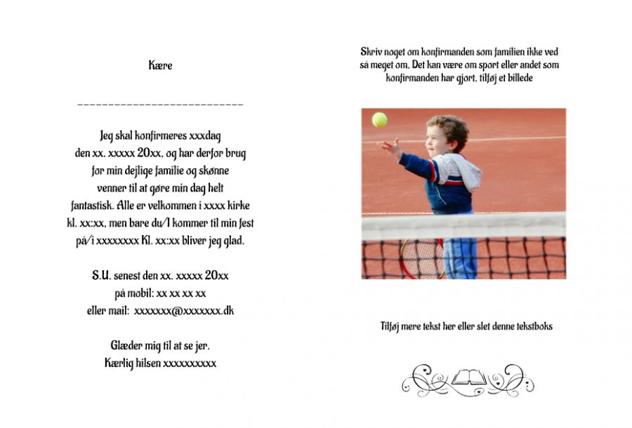 Invitation til konfirmation - A5 udgave nr 1 - Dreng - Image 2