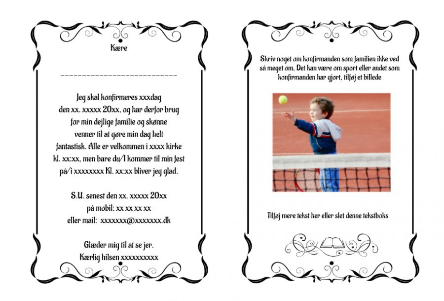 Invitation til konfirmation - A5 udgave nr 2 - Dreng - Image 2