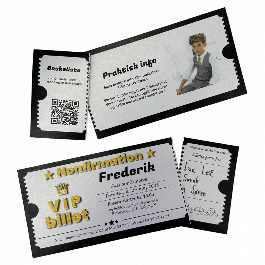 Invitation til nonfirmation - Billet - V I P - Image 3