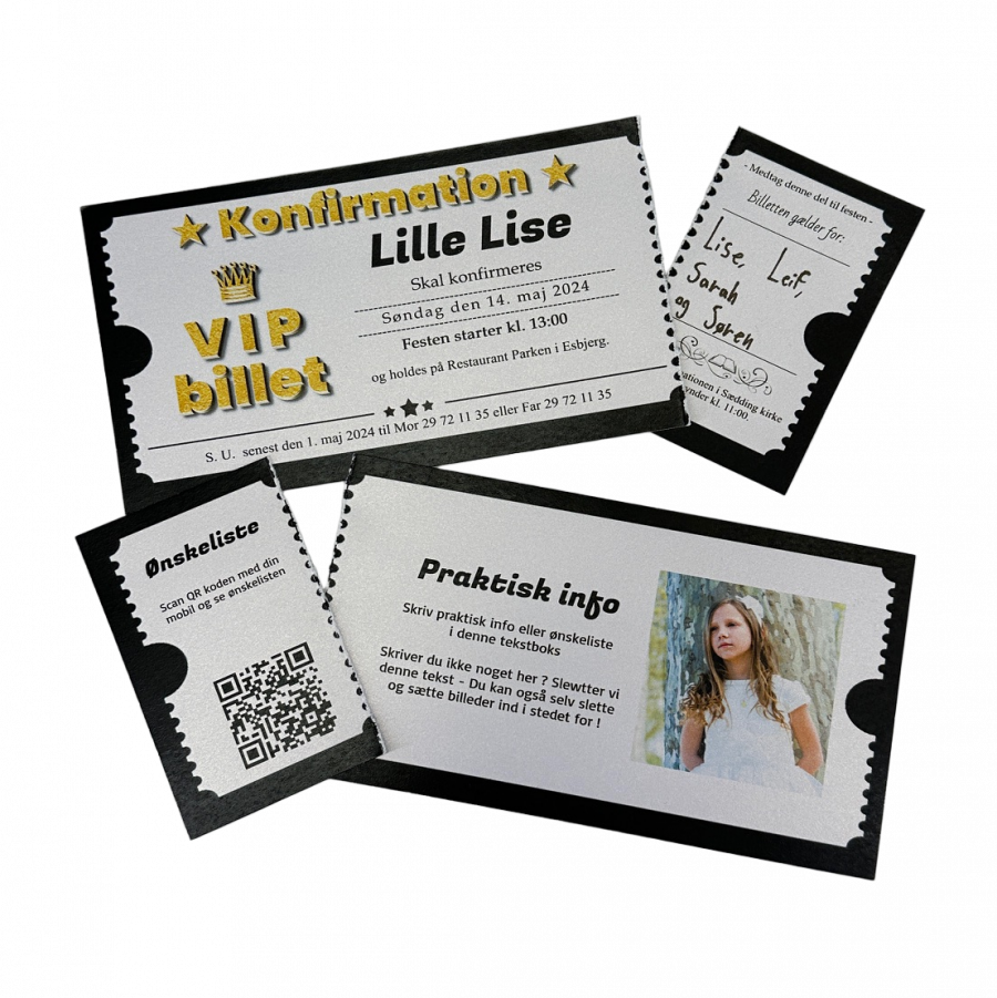 Invitation til konfirmation - Billet - V I P - Image 3