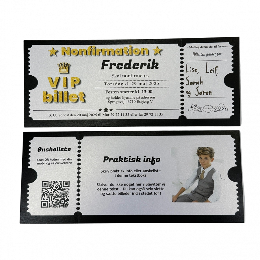 Invitation til nonfirmation - Billet - V I P - Image 4