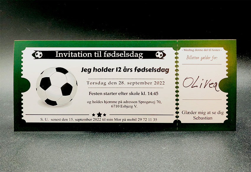 Invitation til fødselsdag - Billet - - Invitationer fest