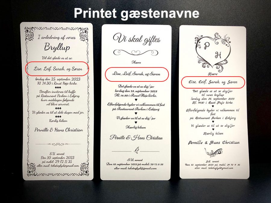 Invitation til bryllup - aflang - Image 6