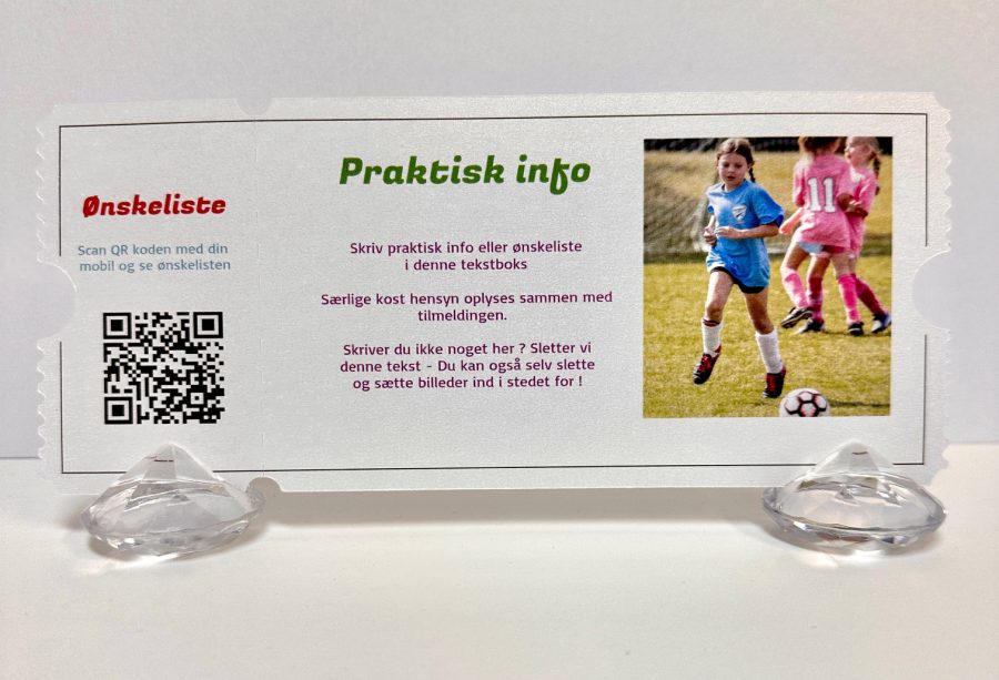Invitation til fødselsdag - Billet - Fodbold - Pige - Image 2