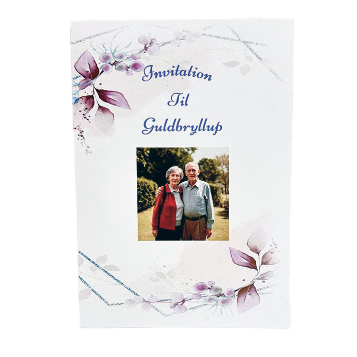 Guldbryllup Invitation A5 Floral (1)