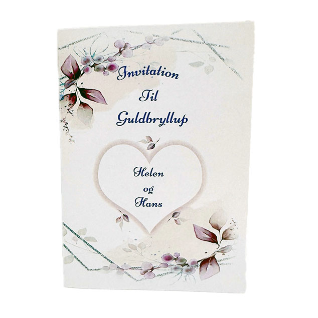 Guldbryllup Invitation A5 Floral