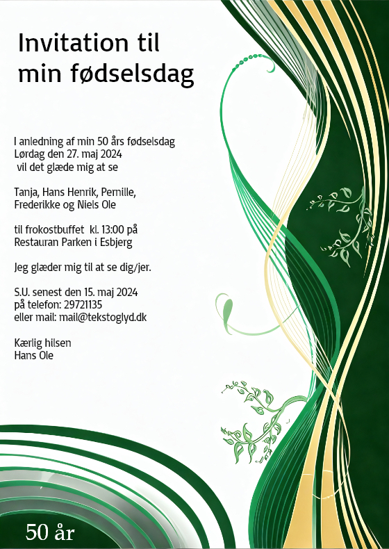 Email indbydelse - Grøn