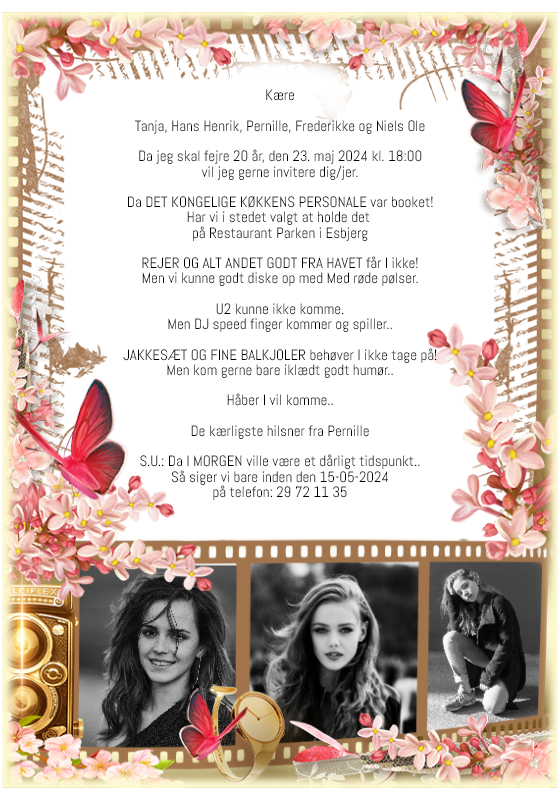 Email indbydelse - Foto ramme