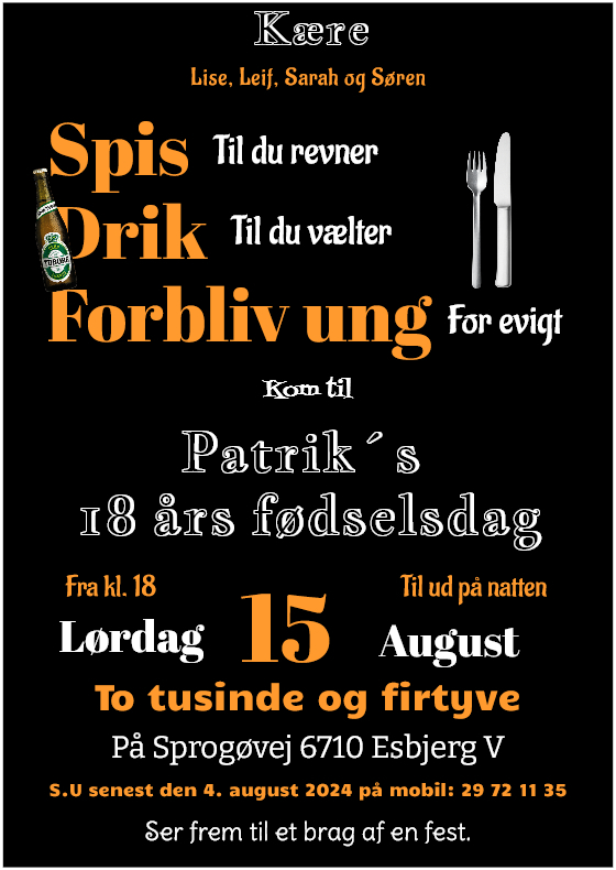 Email indbydelse - Spis til du revner