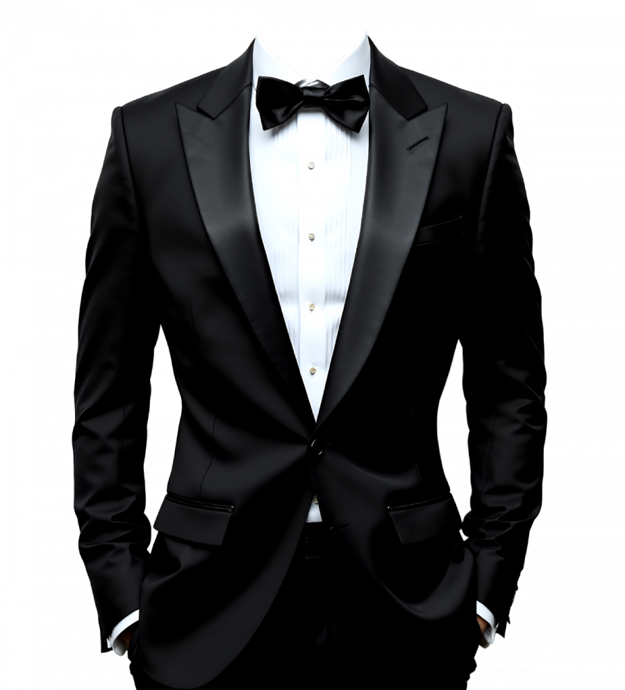 Invitation til konfirmation - Lamineret  - Sort Tux - Mand
