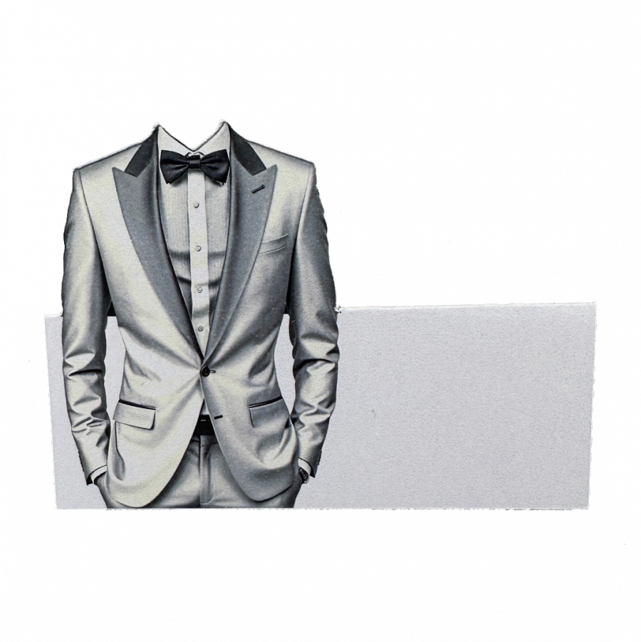 Bordkort Smoking Tux - jakkesæt - Silver