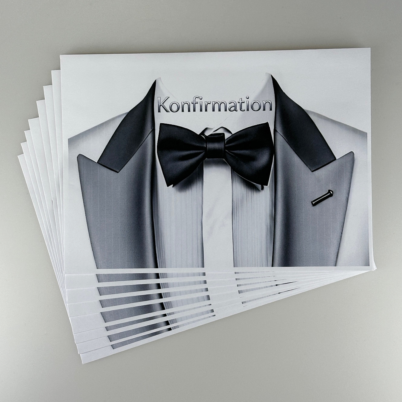 Kuvert til gatefold og Lamineret - Silver - tux - dreng