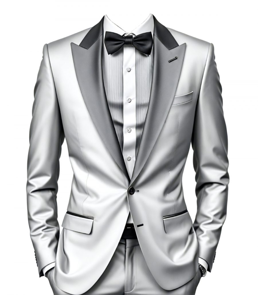 Invitation til konfirmation - Lamineret  - Silver Tux - Mand