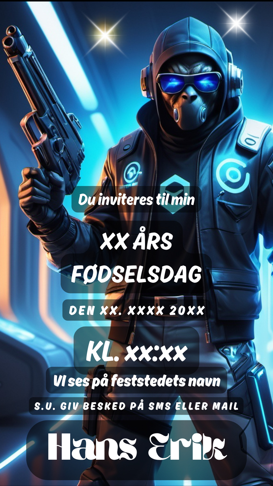 Mobil invitation Fødselsdag nr 7