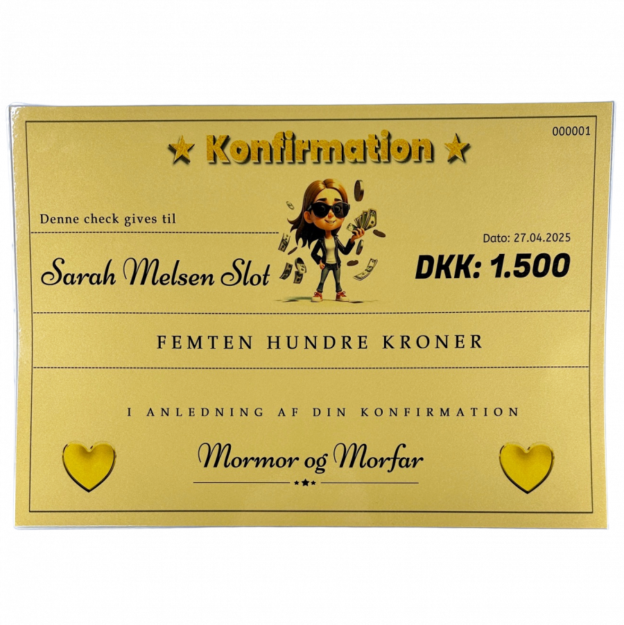 Check til konfirmanden nr 3 - Pige - Blond hår